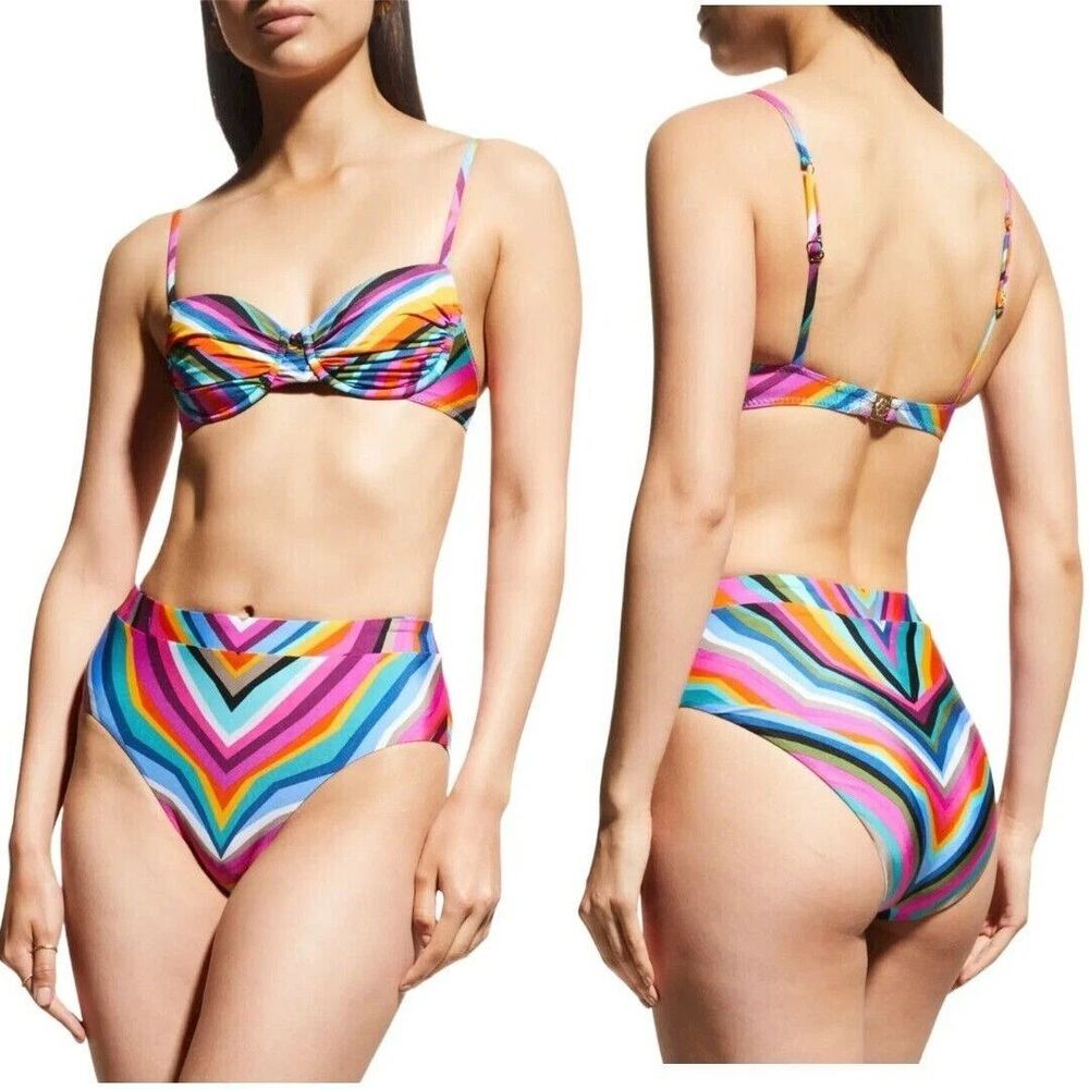 TRINA TURK Swim Spa Collection NWT $88 Louvre High Waist Bikini Bottom Size 8